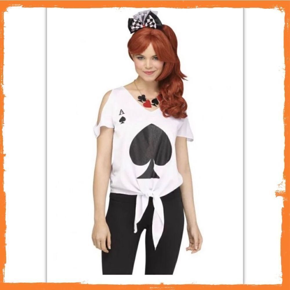 Ace of Spades women’s Fun World costume size medium large 10-14 Halloween NWT